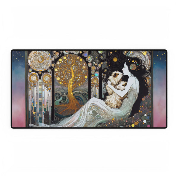 Lady with Piggies Desk Mat