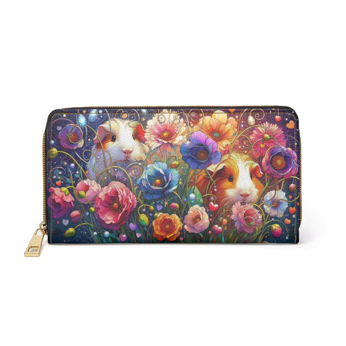 Wild Cavy Bouquet Zippered Wallet