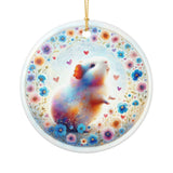 Wheekheart Bloom Guinea Pig Ceramic Ornament