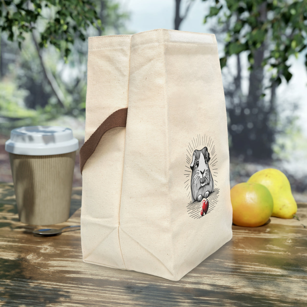 Radiant Love Guinea Pig Canvas Lunch Bag
