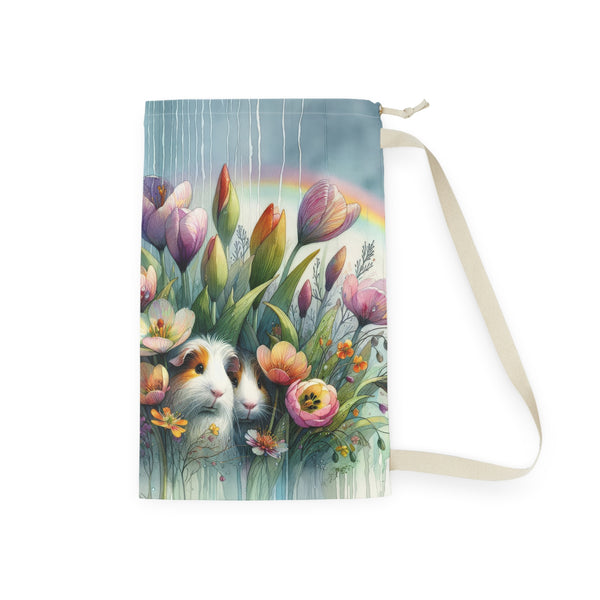 Tulips in the Rain Guinea Pig Laundry Bag