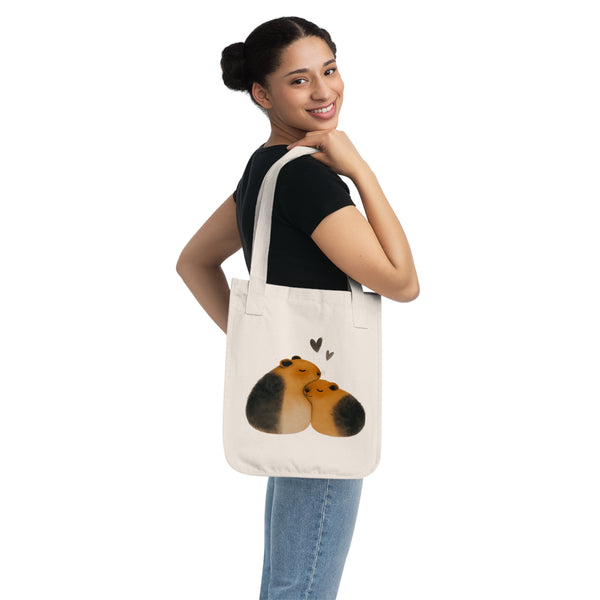 Cute Animal Love Tote Bag | Organic Canvas Shopper, Eco-Friendly Gift, Pet Lover Accessory, Reusable Grocery Bag, Minimalist Design