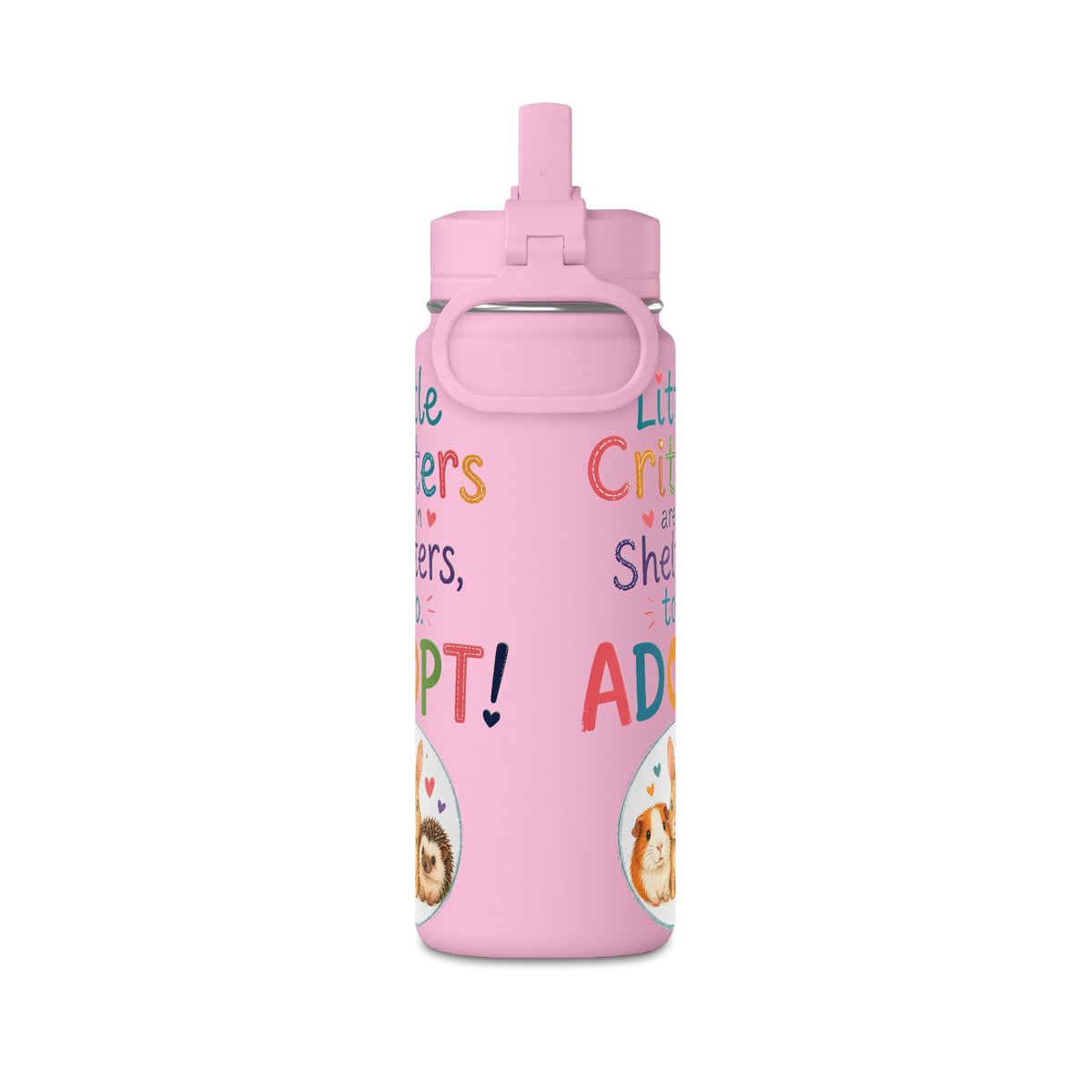 Little Critters In Shelters Too - 20oz Kids Straw Bottle