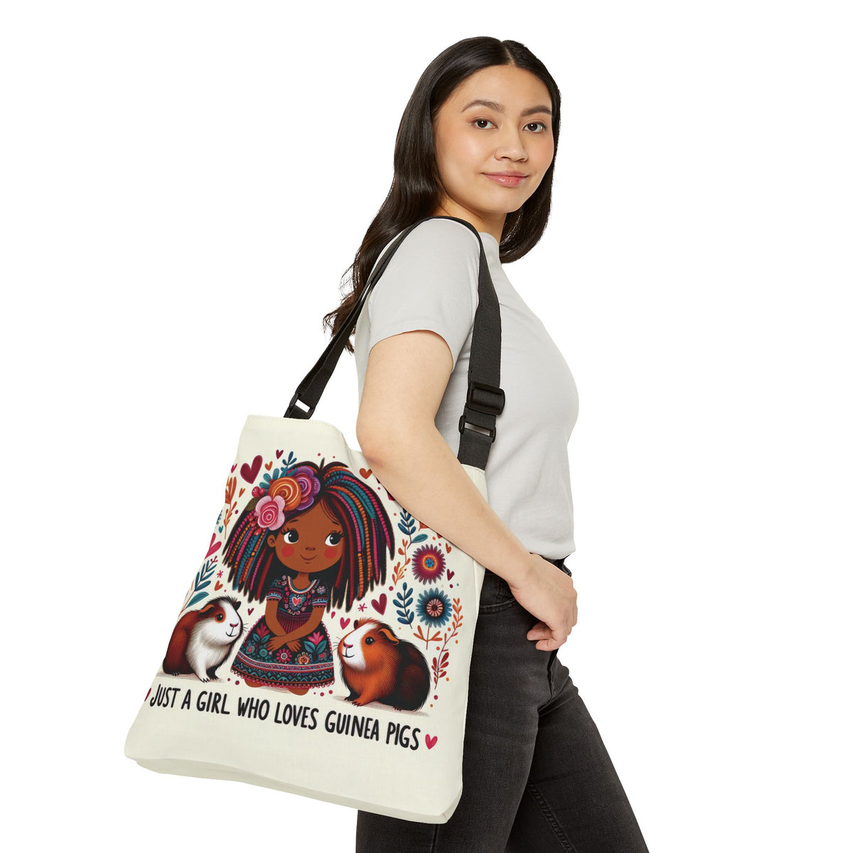 Just a Girl — Guinea Pig Love Adjustable Tote Bag