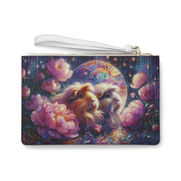 Piggies in Peonies Guinea Pig Clutch Bag