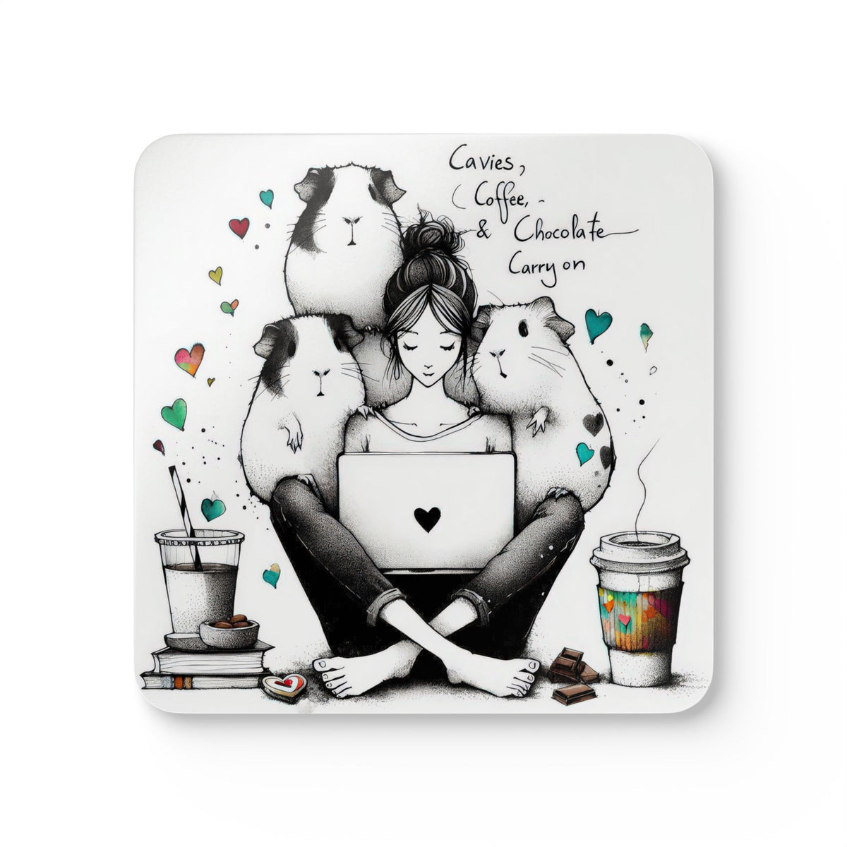 Corkwood Coaster Set: Cavies, Coffee, & Chocolate - Carry On
