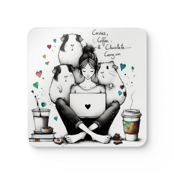Corkwood Coaster Set: Cavies, Coffee, & Chocolate - Carry On
