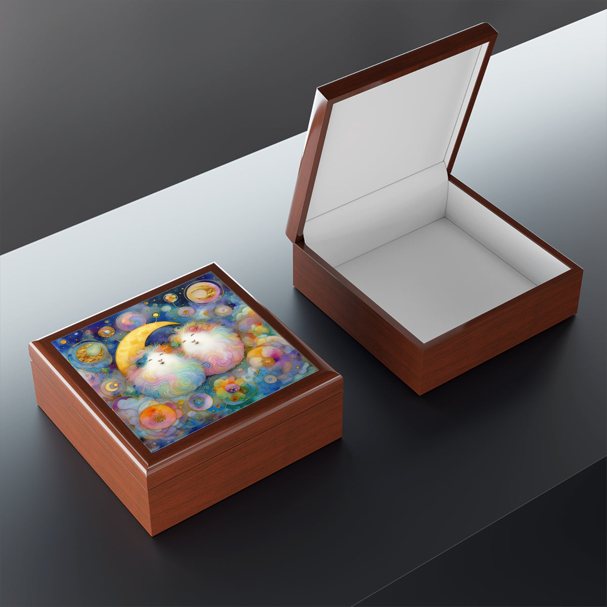 Perky Piggies in the Moon Jewelry Box