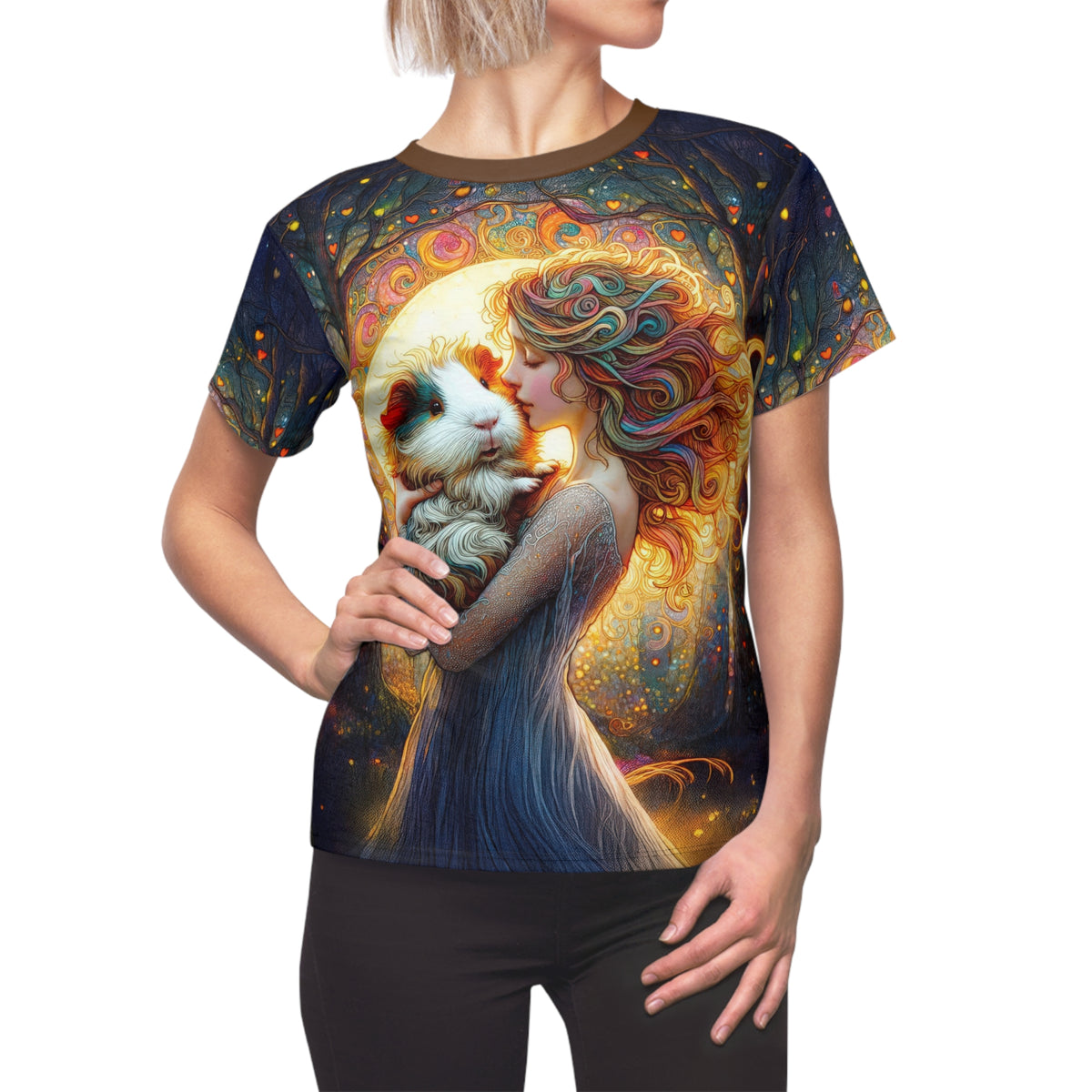 Whimsical Women's Cut & Sew Tee - Enchanted Love & Pet Magic | Unique Gift for Animal Lovers, Casual Wear, Art Tee, Nature Inspired, [...]