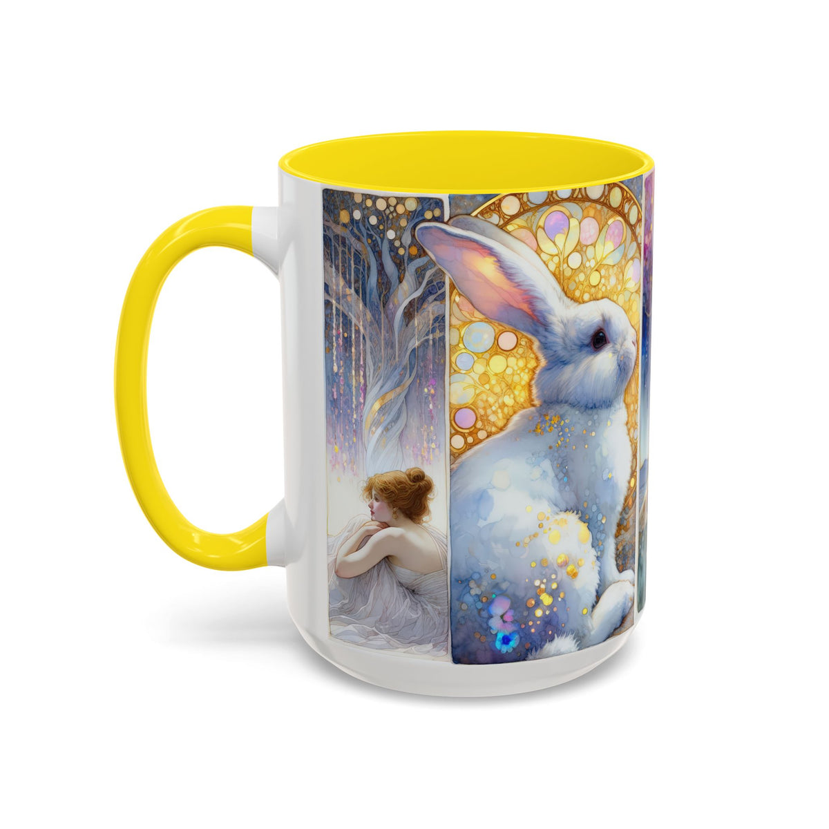 Enchanted Rabbit Coffee Mug, Fantasy Art Drinkware, Rabbit Lover Gift, Magical Mug for Tea, Cute Home Decor