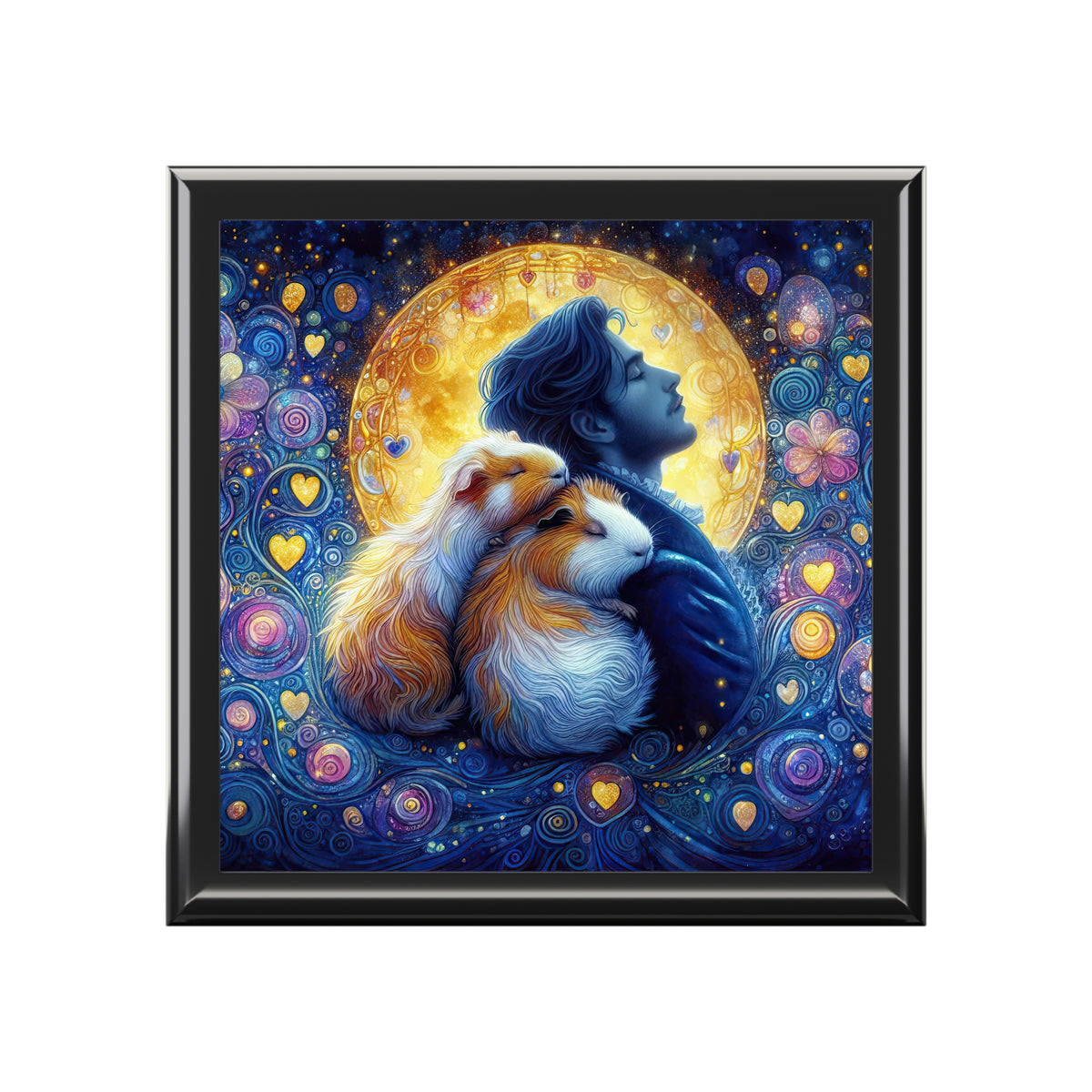 Romantic Man with Guinea Pigs Keepsake Box