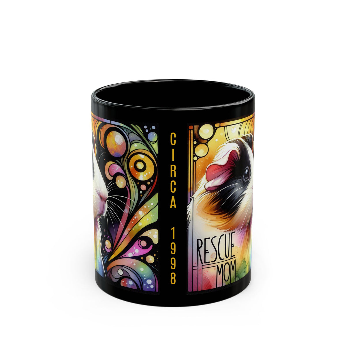 Colorful Guinea Pig Rescue Mom Mug – Perfect Gift for Animal Lovers, Pet Owners, Coffee Enthusiasts, Mother's Day, Birthdays