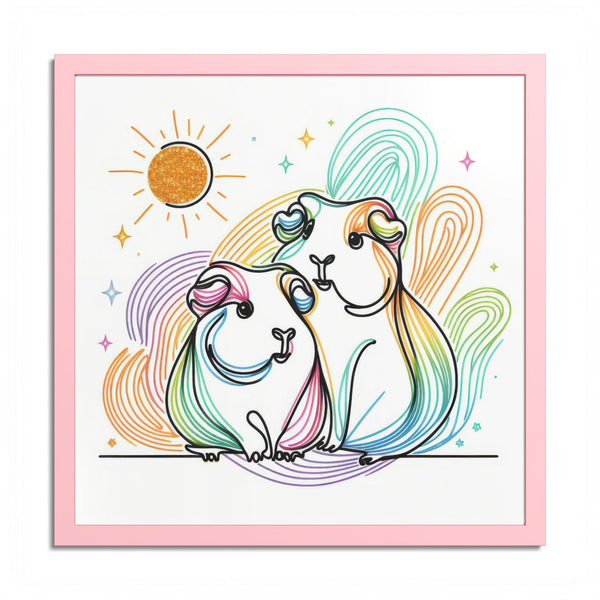 Sunny Piggy Vibes Framed Guinea Pig Wall Art
