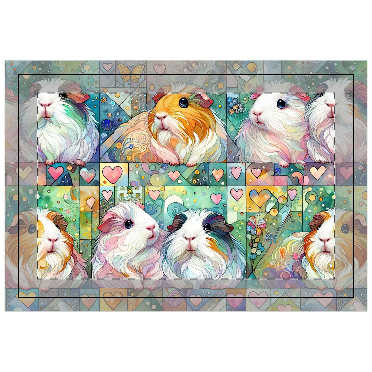 Perky Piggy Pattern Quilted Placemat