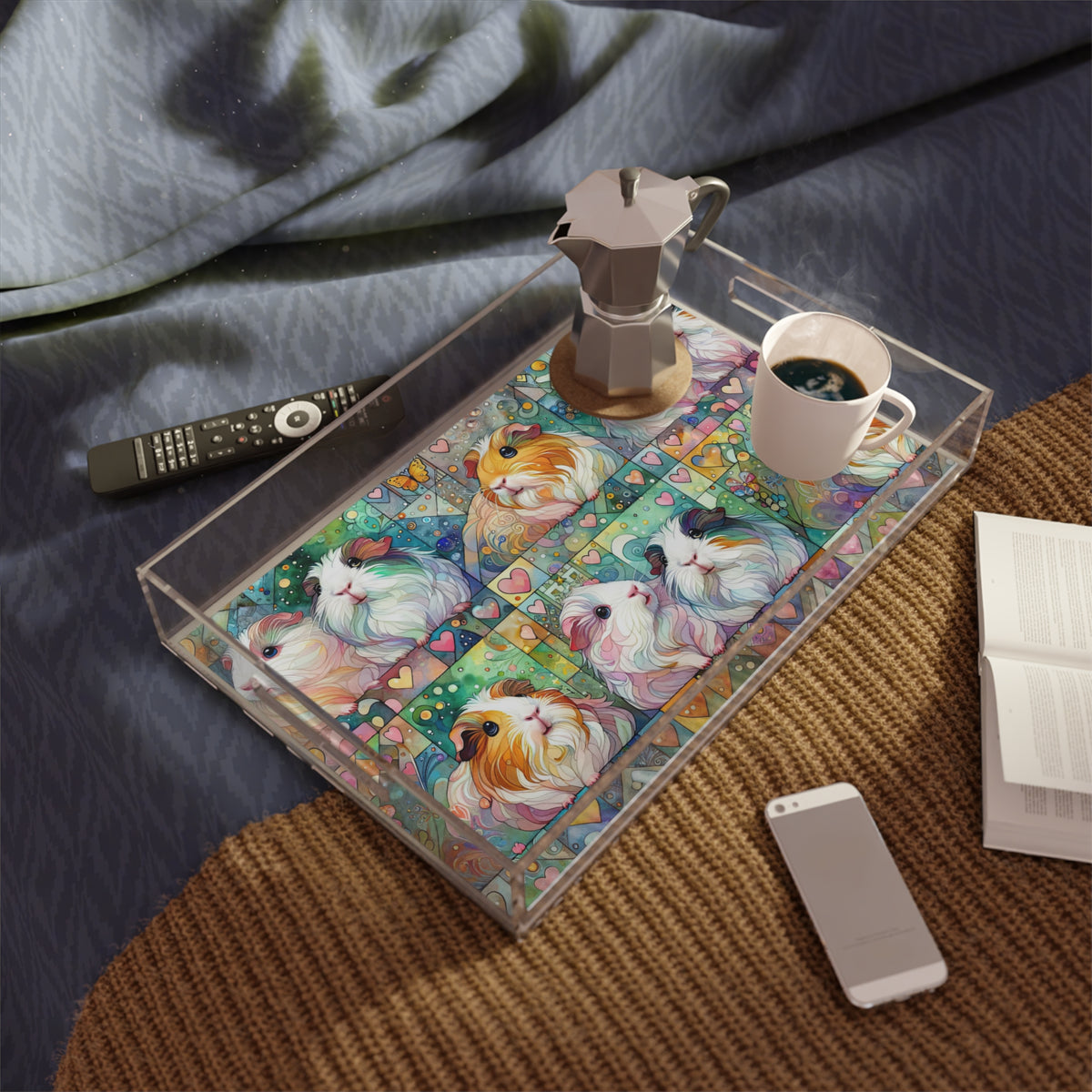 Perky Piggy Pattern Acrylic Serving Tray