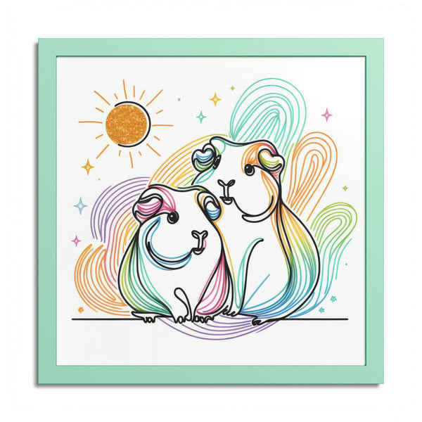 Sunny Piggy Vibes Framed Guinea Pig Wall Art