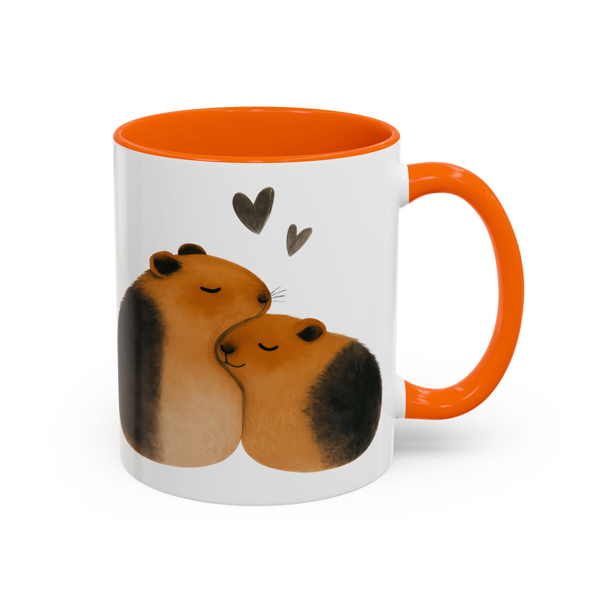 Cute Guinea Pig Couple Coffee Mug, Animal Lover Gift, Sweetheart Mug, Valentine’s Day Coffee Cup, Pet Lover Collectible