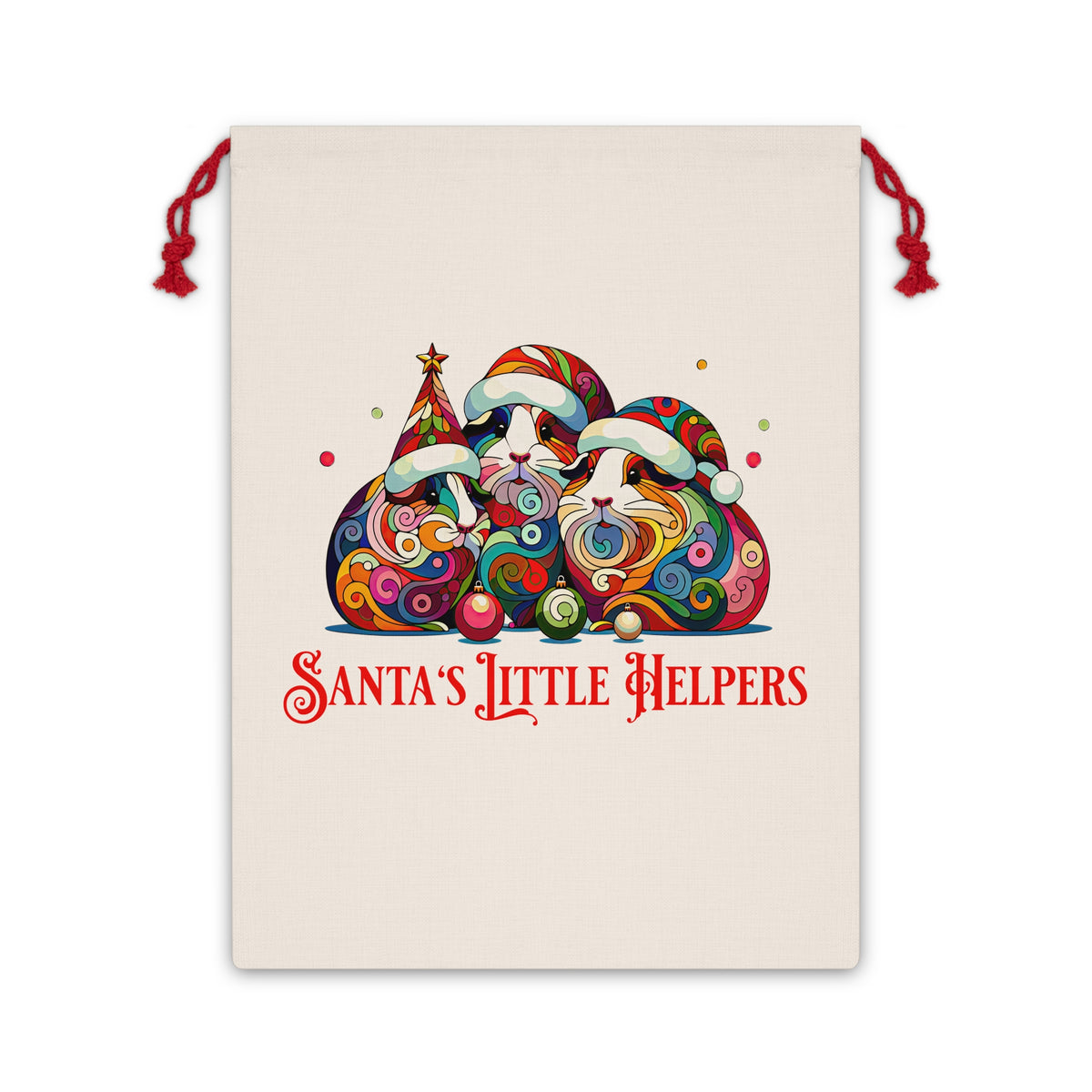 Santa's Little Helpers Guinea Pig Christmas Gift Bag