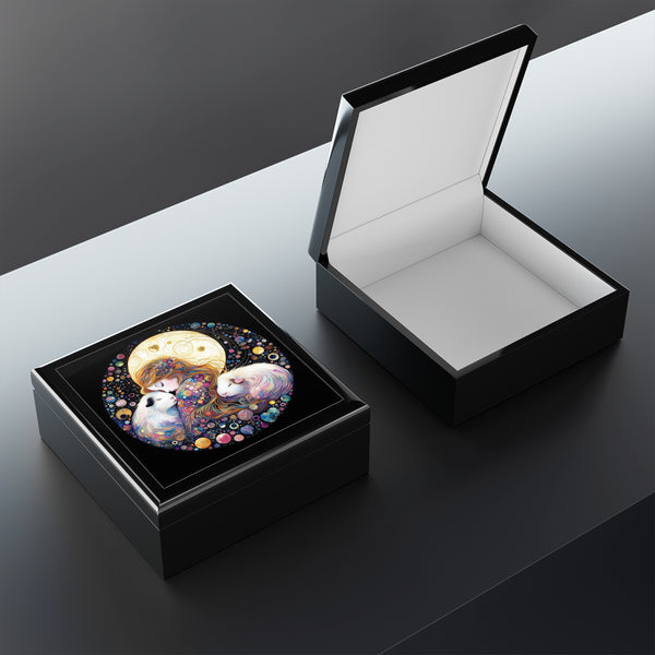 Sleeping Girl with Sleeping Piggies Keepsake Jewelry Box