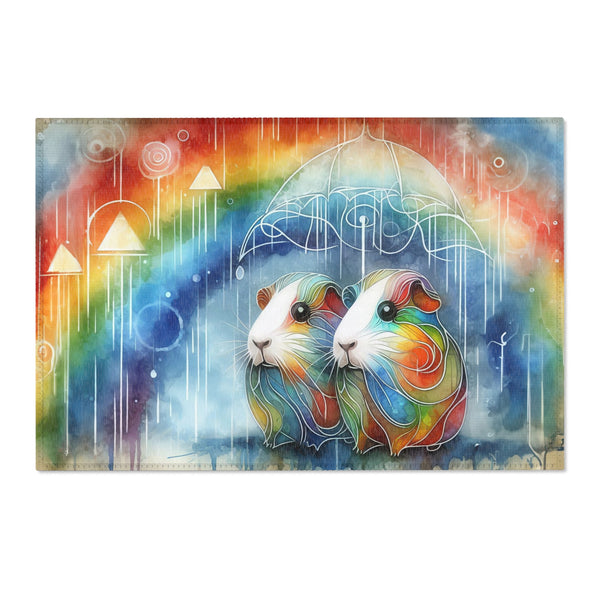 Rainy Day Piggy Play Mat - 24x36 - Guinea Pigs and Rabbits