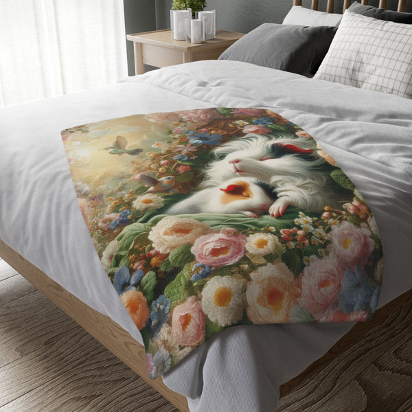 Dreaming Napping Piggies Velveteen Blanket - Double-sided Art