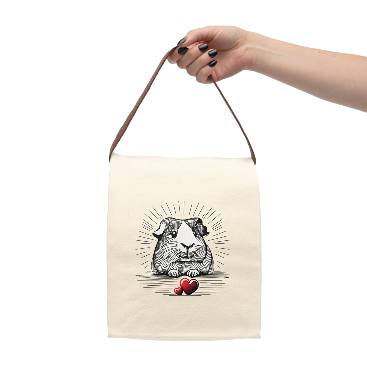 Radiant Love Guinea Pig Canvas Lunch Bag