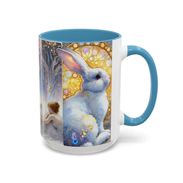 Enchanted Rabbit Coffee Mug, Fantasy Art Drinkware, Rabbit Lover Gift, Magical Mug for Tea, Cute Home Decor