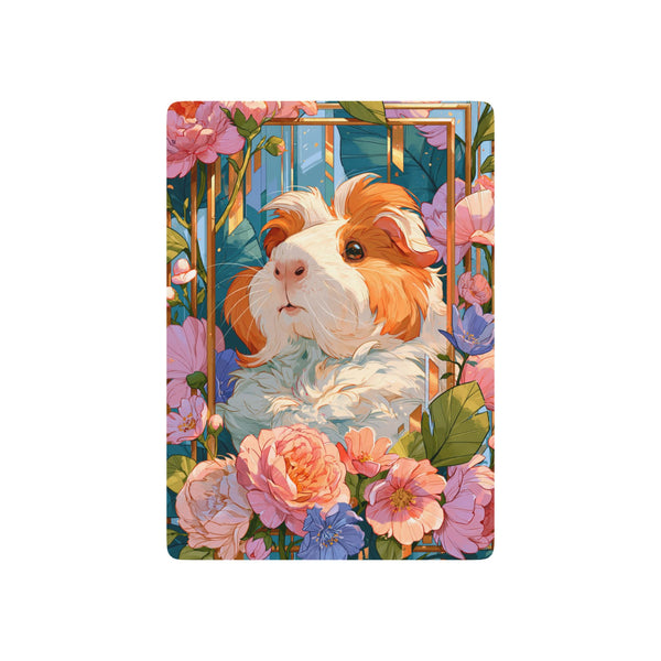 Floral Framed Guinea Pig Playing Cards