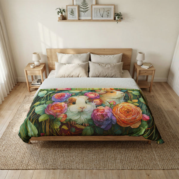 Rich Floral Guinea Pig Duvet Cover