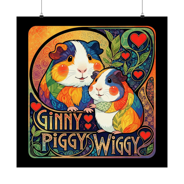 Cheeky Ginny Piggy Wiggy Satin Guinea Pig Poster