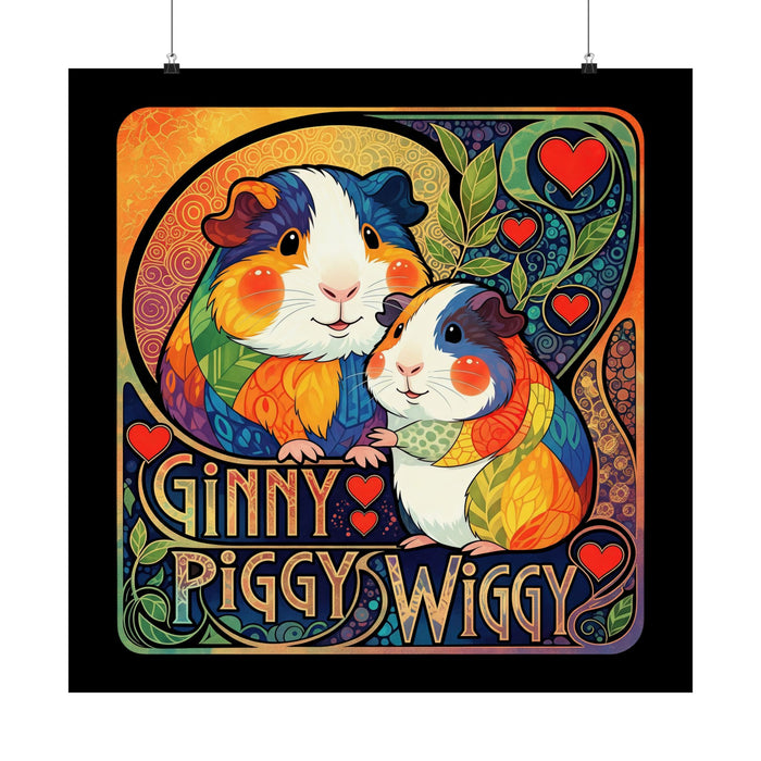 Cheeky Ginny Piggy Wiggy Satin Guinea Pig Poster