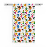 Sheer Window Curtain — Colorful Sleeping Cat Pattern Sheer Drapes