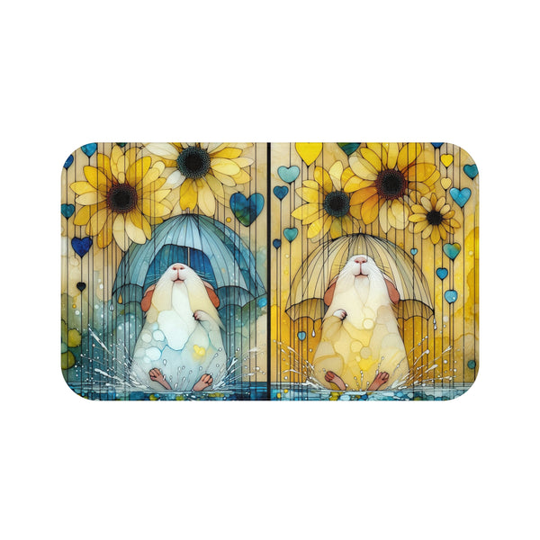 Sunflowers in the Rain Guinea Pig Bath Mat