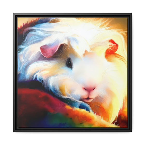 Colorful Guinea Pig Framed Canvas Print, Animal Wall Art, Home Decor, Pet Lover Gift, Vibrant Artwork, Unique Gift Idea