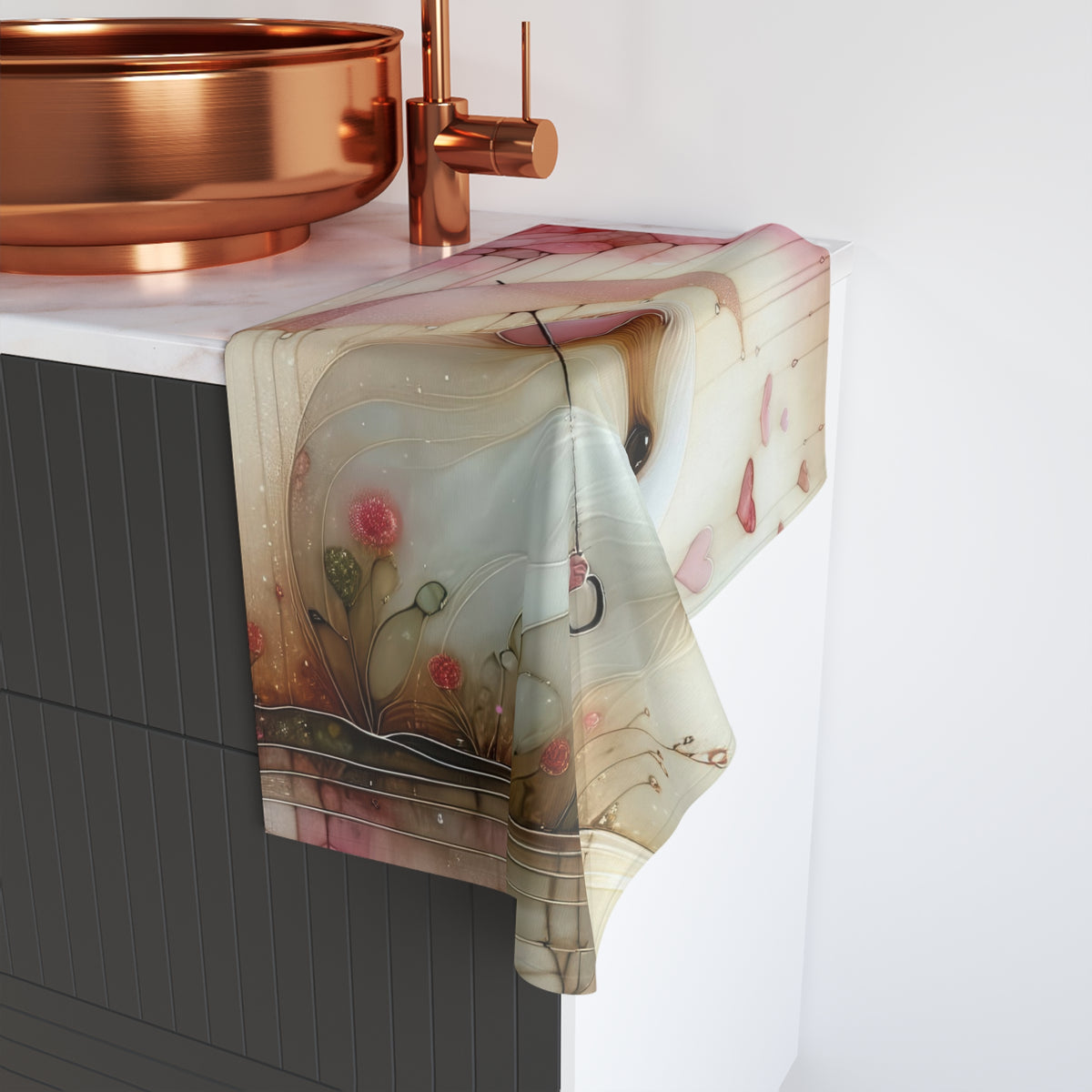 Cute Guinea Pig Hand Towel (pink) with Umbrella Design - Perfect for Animal Lovers and Home Decor