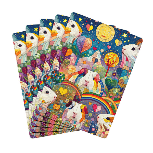 Guinea Pig Rainbow Art Poker Playing Cards — Cute Animal Playing Cards