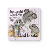 Just a Girl Who Loves Guinea Pigs and Books Coaster Set – image 3