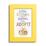 Little Critters in Shelters, Too Guinea Pig Framed Art Print