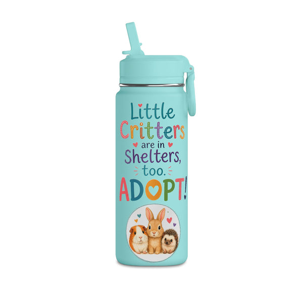 Little Critters In Shelters Too - 20oz Kids Straw Bottle