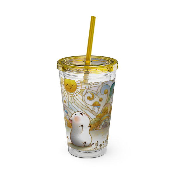 Summer Piggy Joy Guinea Pig Tumbler with Straw
