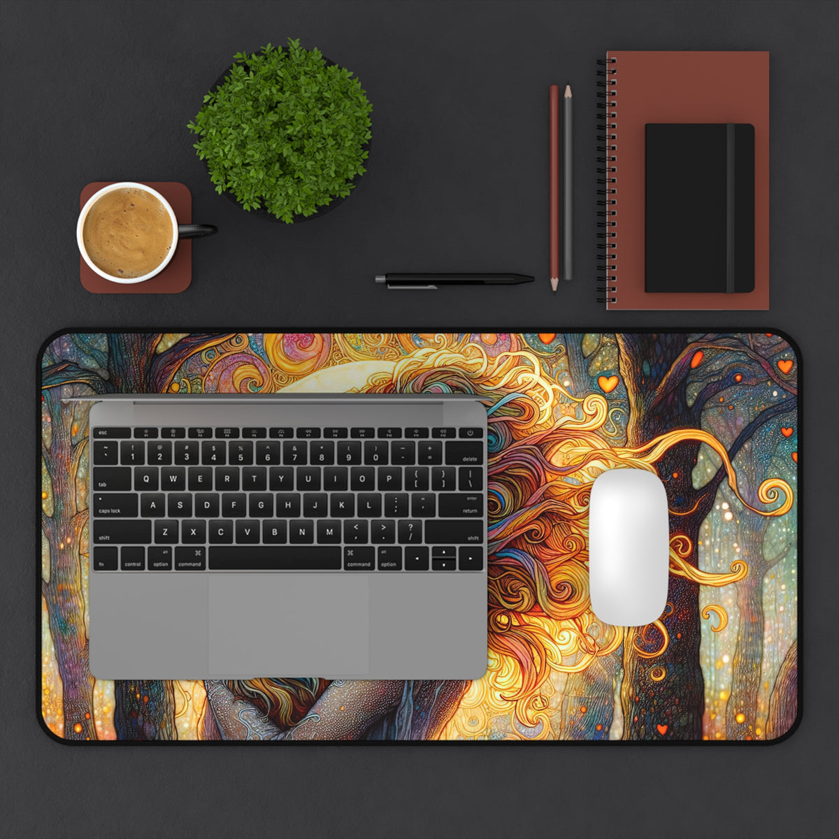 Whimsical Desk Mat with Enchanted Forest Design, Home Office Decor, Gift for Animal Lovers, Artistic Mouse Pad, Unique Work Station [...]