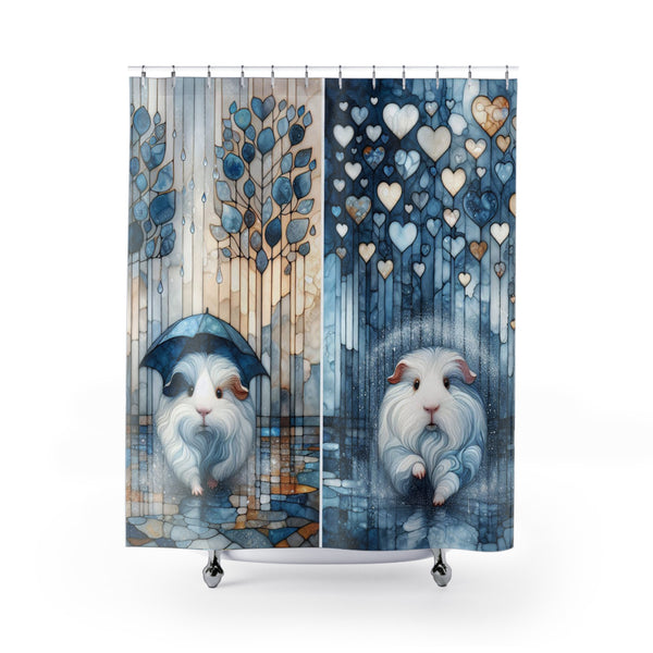 Shower Curtains - Adorable Guinea Pigs in Light Rain
