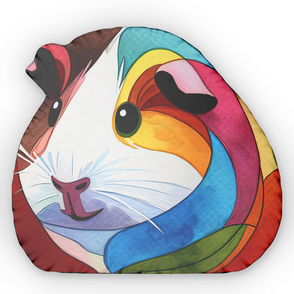 Vibrant Guinea Pig Custom Shaped Pillow