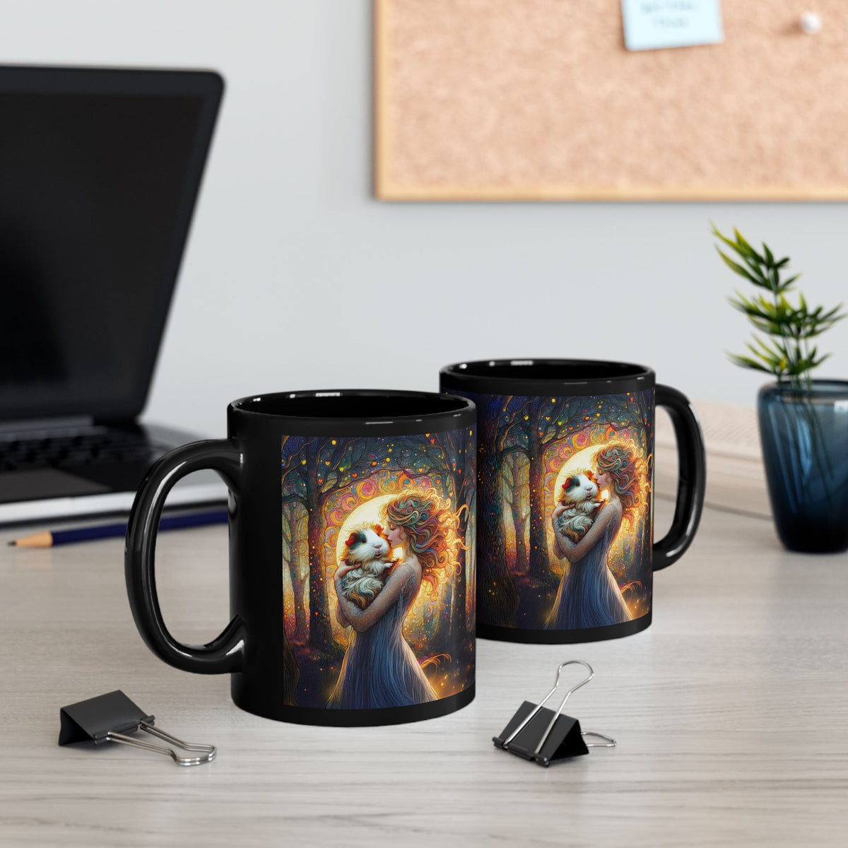 Woodlood Grace Guinea Pig Black Mug