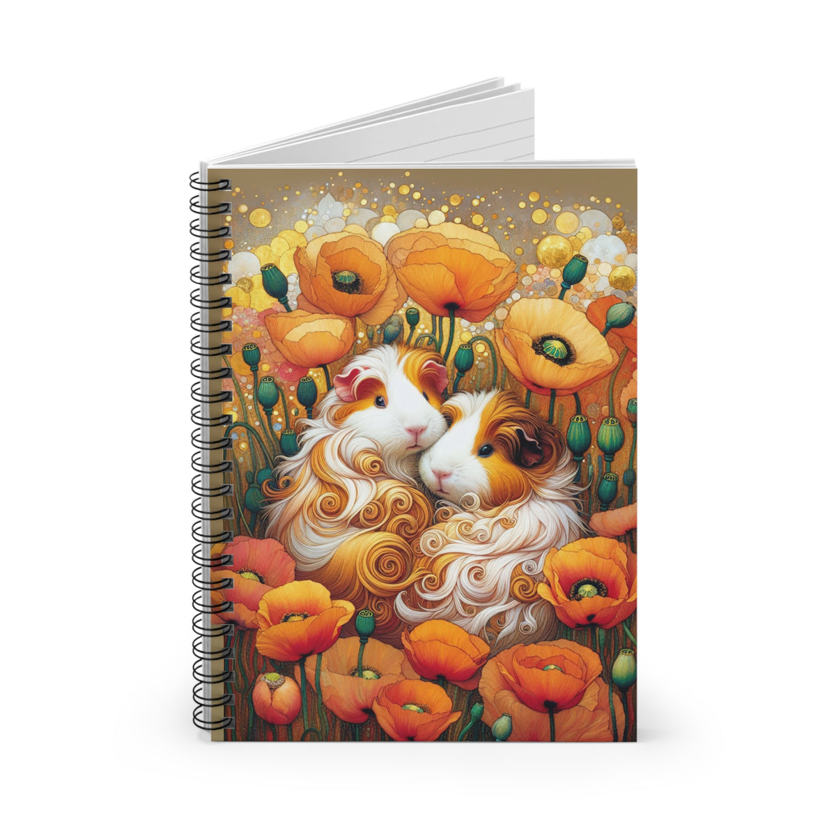Piggies in Poppies Guinea Pig Spiral Notebook