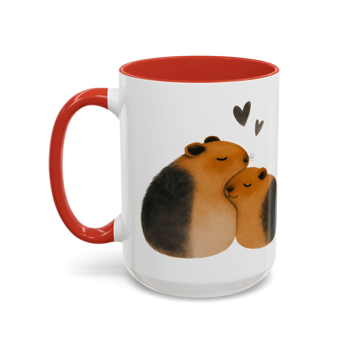 Cute Guinea Pig Couple Coffee Mug, Animal Lover Gift, Sweetheart Mug, Valentine’s Day Coffee Cup, Pet Lover Collectible