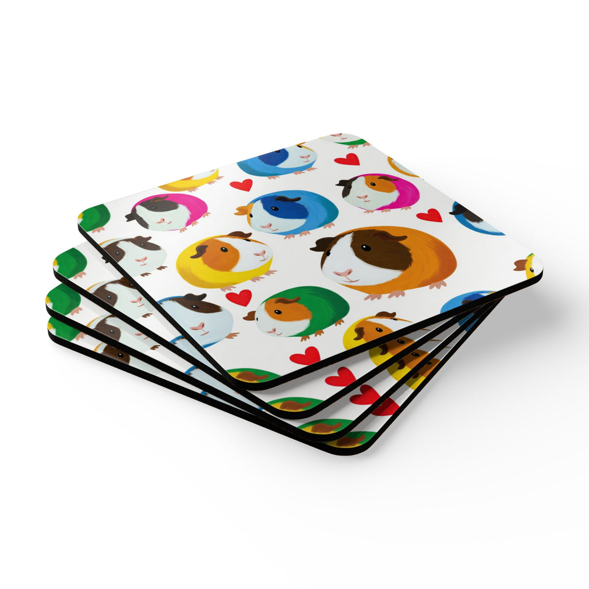 Poppin' Piggy Corkwood Coaster Set