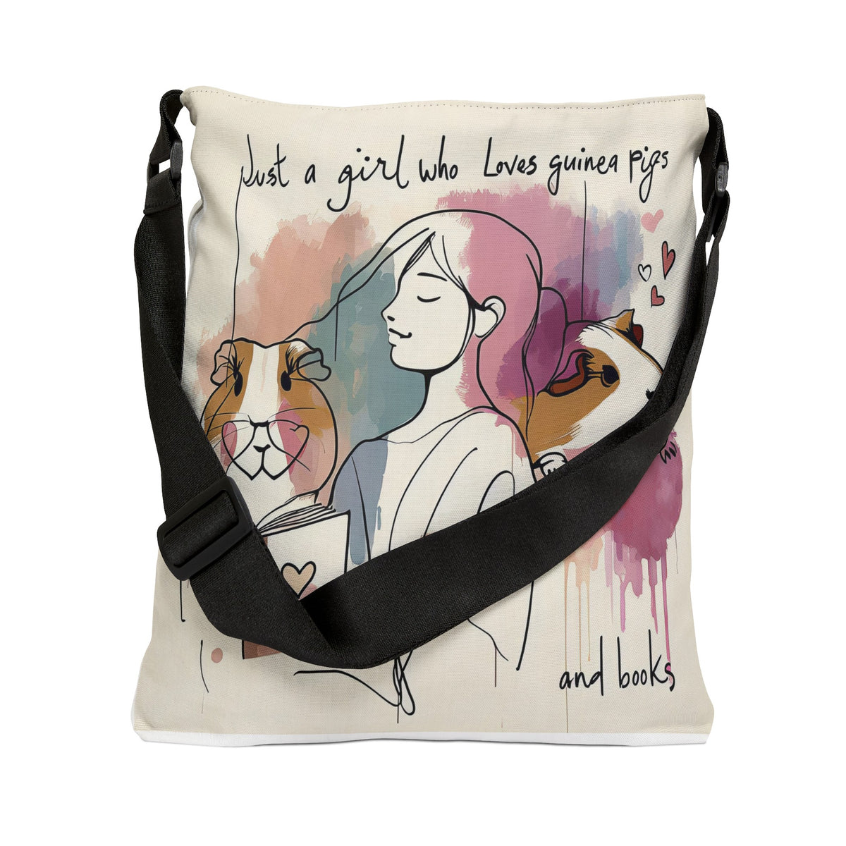 Just a Girl who Loves Guinea Pigs and Books Tote Bag - Style SP2P