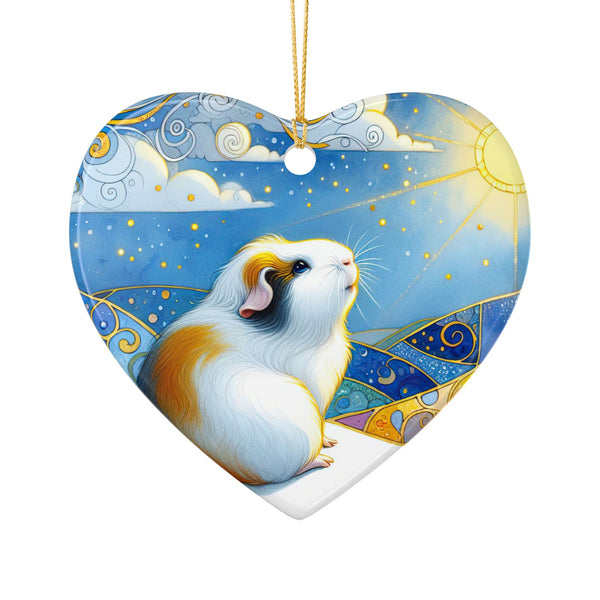 Winter Solstice Guinea Pig Ceramic Ornament