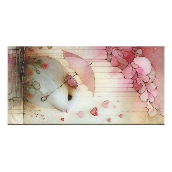 Whimsical Mink (Pink)-Cotton Towel with Adorable Guinea Pig Design – Perfect for Cozy Moments and Gift Giving